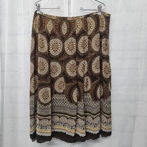 Tape Measure Skirt Brown Crochet Pleated Boho Whimsigoth Fairy 14